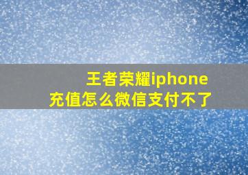 王者荣耀iphone充值怎么微信支付不了