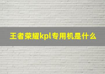 王者荣耀kpl专用机是什么