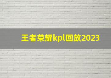 王者荣耀kpl回放2023