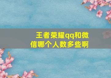 王者荣耀qq和微信哪个人数多些啊