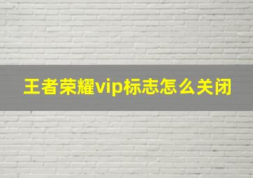 王者荣耀vip标志怎么关闭