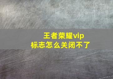 王者荣耀vip标志怎么关闭不了