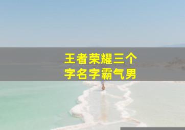 王者荣耀三个字名字霸气男