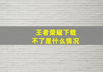 王者荣耀下载不了是什么情况