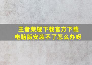 王者荣耀下载官方下载电脑版安装不了怎么办呀