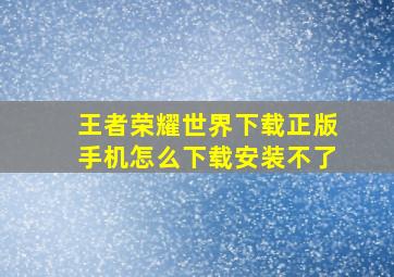 王者荣耀世界下载正版手机怎么下载安装不了