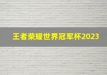 王者荣耀世界冠军杯2023