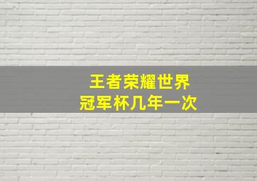 王者荣耀世界冠军杯几年一次