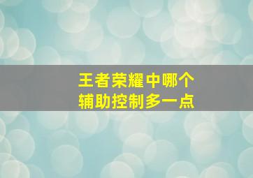 王者荣耀中哪个辅助控制多一点