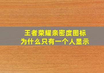 王者荣耀亲密度图标为什么只有一个人显示