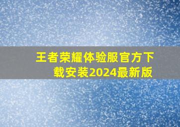 王者荣耀体验服官方下载安装2024最新版