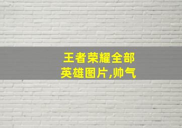 王者荣耀全部英雄图片,帅气