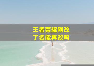 王者荣耀刚改了名能再改吗