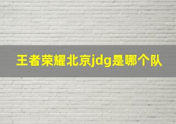 王者荣耀北京jdg是哪个队