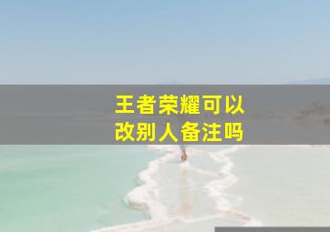 王者荣耀可以改别人备注吗