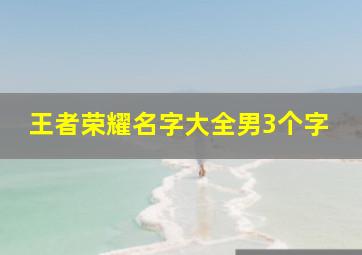 王者荣耀名字大全男3个字