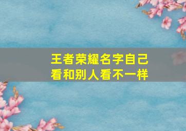 王者荣耀名字自己看和别人看不一样