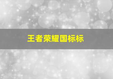 王者荣耀国标标