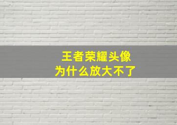 王者荣耀头像为什么放大不了