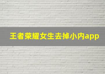 王者荣耀女生去掉小内app