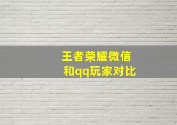 王者荣耀微信和qq玩家对比