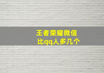 王者荣耀微信比qq人多几个