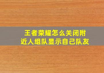 王者荣耀怎么关闭附近人组队显示自己队友