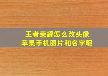 王者荣耀怎么改头像苹果手机图片和名字呢