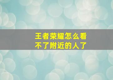 王者荣耀怎么看不了附近的人了