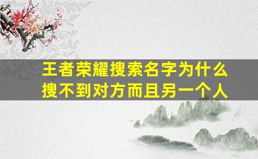 王者荣耀搜索名字为什么搜不到对方而且另一个人