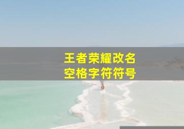 王者荣耀改名空格字符符号