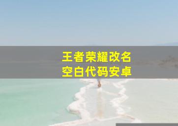 王者荣耀改名空白代码安卓