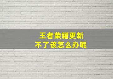 王者荣耀更新不了该怎么办呢