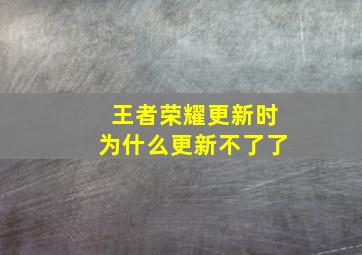 王者荣耀更新时为什么更新不了了