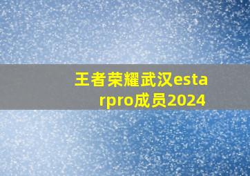 王者荣耀武汉estarpro成员2024