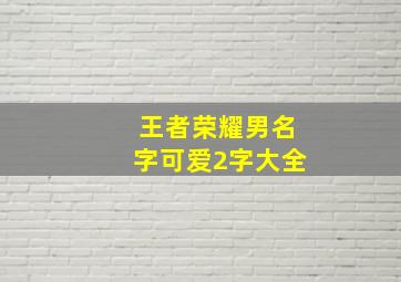 王者荣耀男名字可爱2字大全