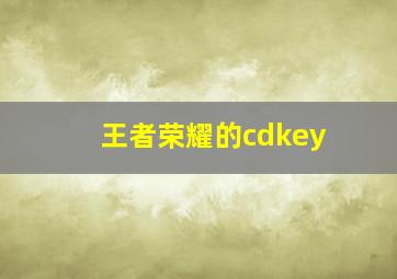 王者荣耀的cdkey