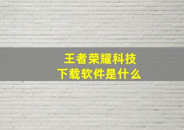 王者荣耀科技下载软件是什么