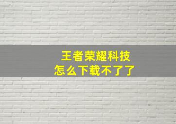 王者荣耀科技怎么下载不了了