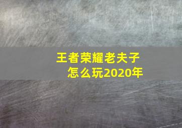 王者荣耀老夫子怎么玩2020年