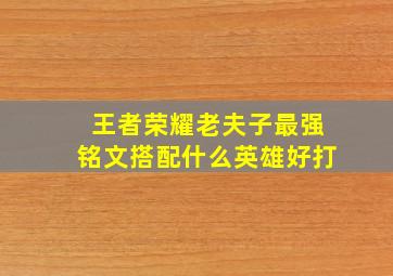 王者荣耀老夫子最强铭文搭配什么英雄好打