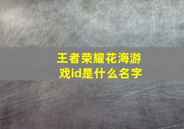 王者荣耀花海游戏id是什么名字