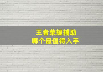 王者荣耀辅助哪个最值得入手