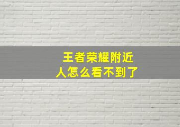 王者荣耀附近人怎么看不到了