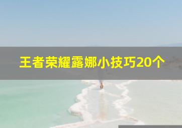 王者荣耀露娜小技巧20个