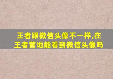 王者跟微信头像不一样,在王者营地能看到微信头像吗