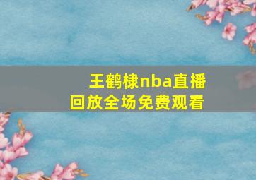 王鹤棣nba直播回放全场免费观看