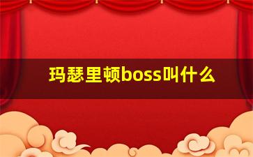 玛瑟里顿boss叫什么