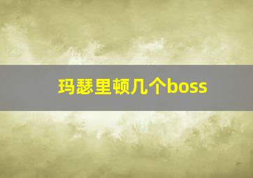 玛瑟里顿几个boss