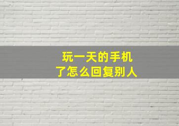 玩一天的手机了怎么回复别人